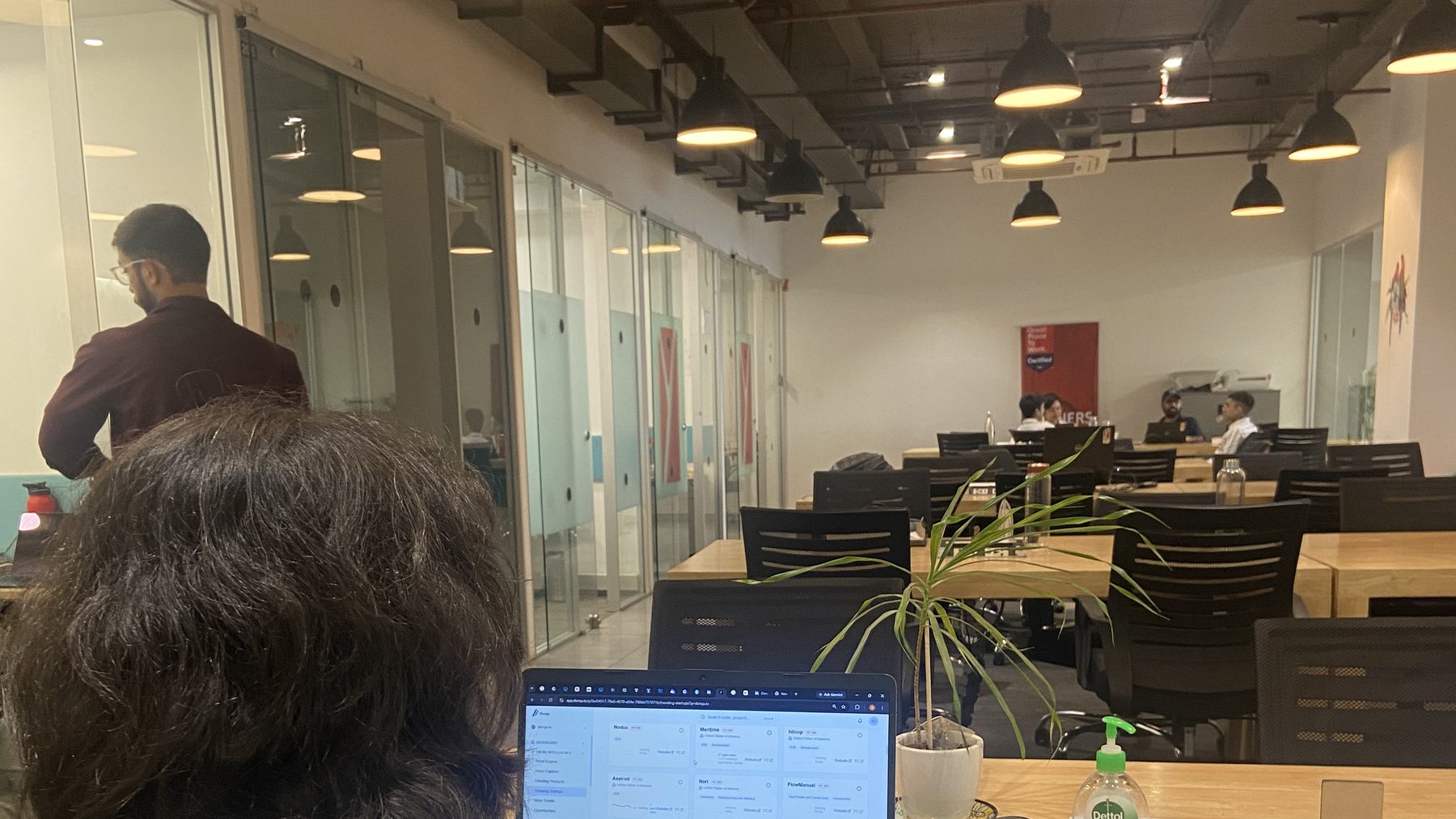 Working on a client site in the BirdMatrix office