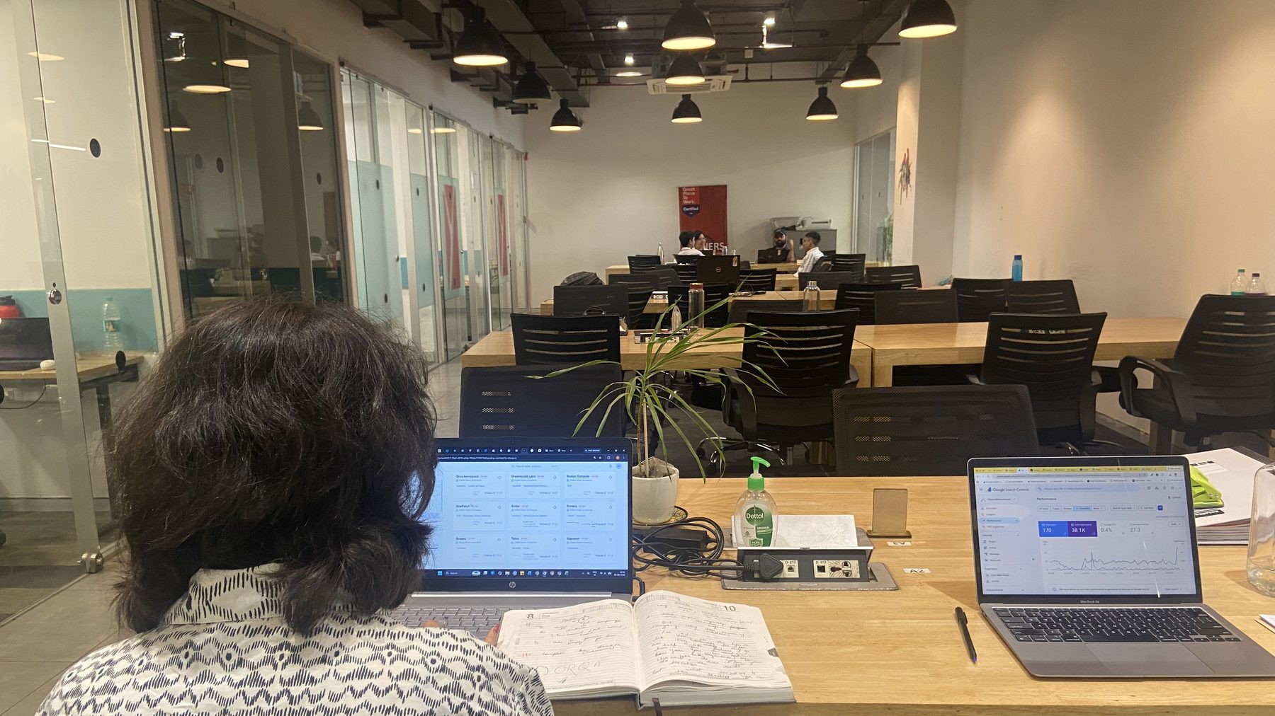 Working on client rankings in the BirdMatrix office